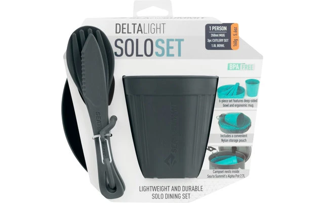 Sea To Summit Delta Light Solo Set Vaisselle 6 Pièces Gris 1 Sea To Summit Delta Light Solo Set Vaisselle 6 Pièces Gris