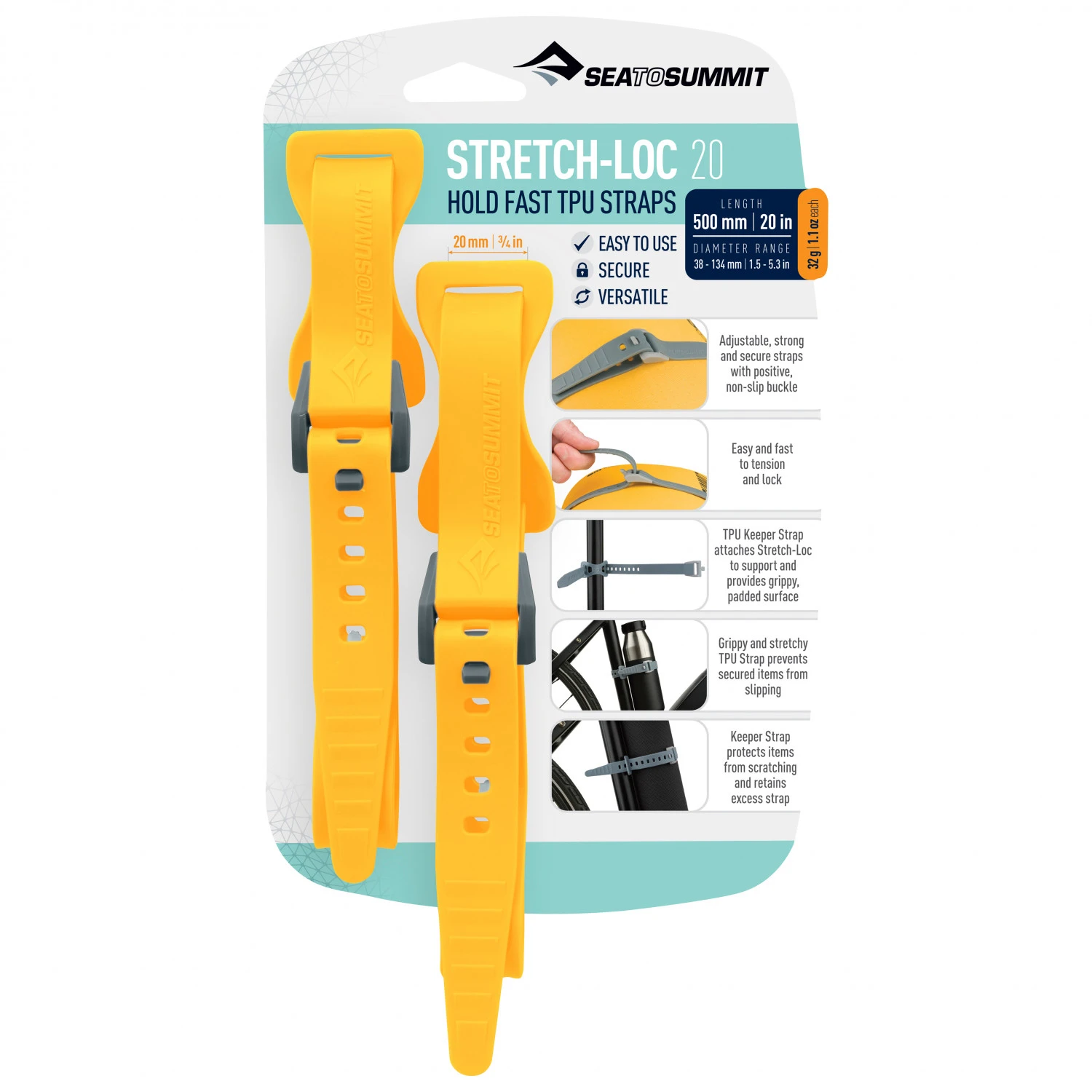 Sea To Summit - Stretch-Loc 20 2-Pack - Sangle 2 Sea To Summit - Stretch-Loc 20 2-Pack - Sangle – Image 2